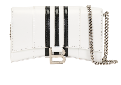 X Adidas Hourglass Wallet On Chain, &pound;350, Handbags, White, Leather, Front view